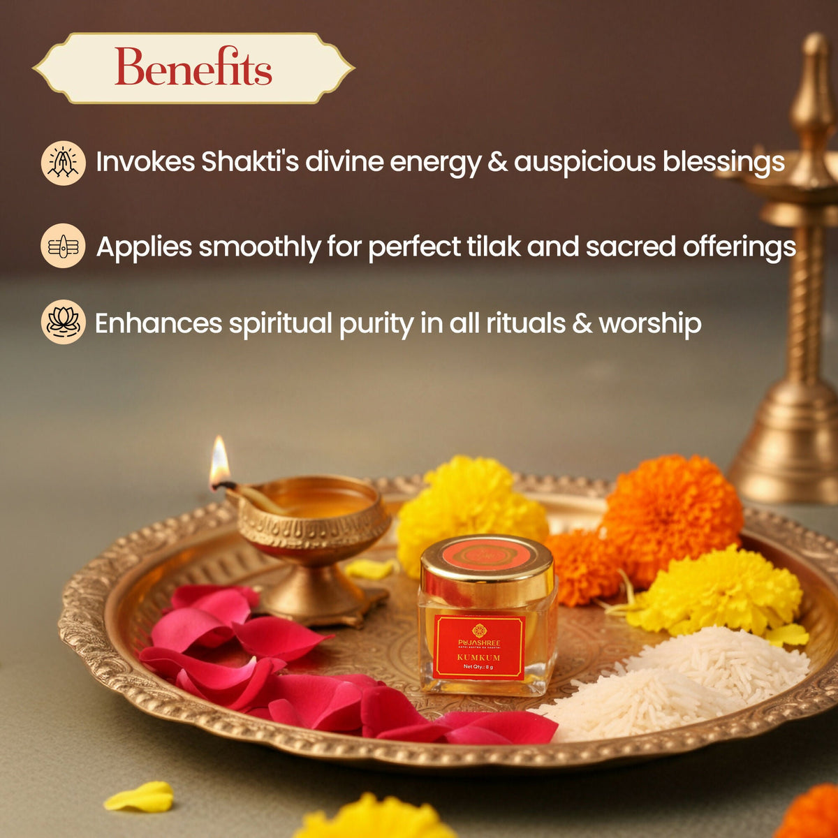 Pujashree KumKum – Pure Religious Tilak Powder for Daily Puja & Festivals