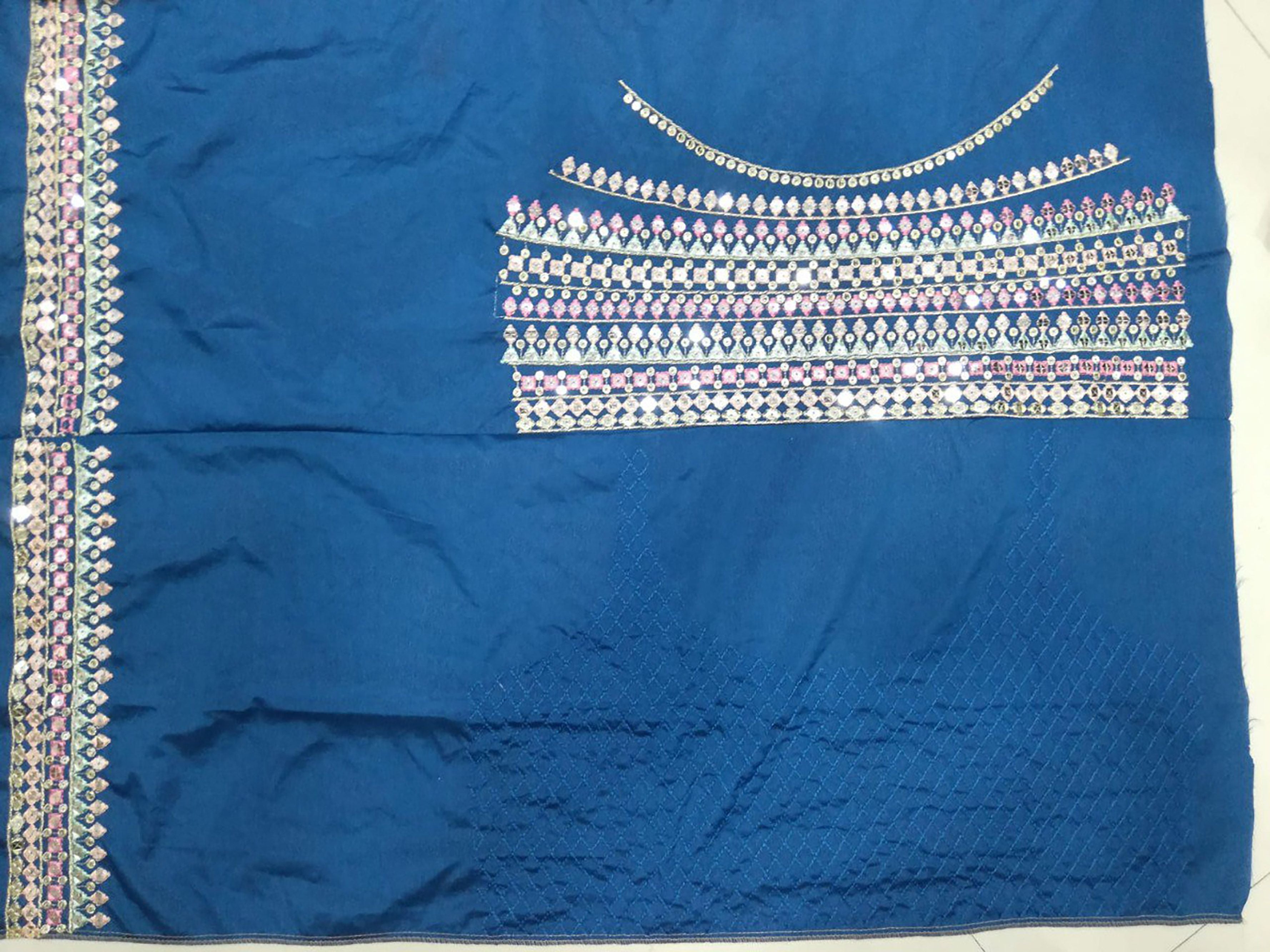 Aastha fashion off blue Lehenga Choli with chinon blouse fabric