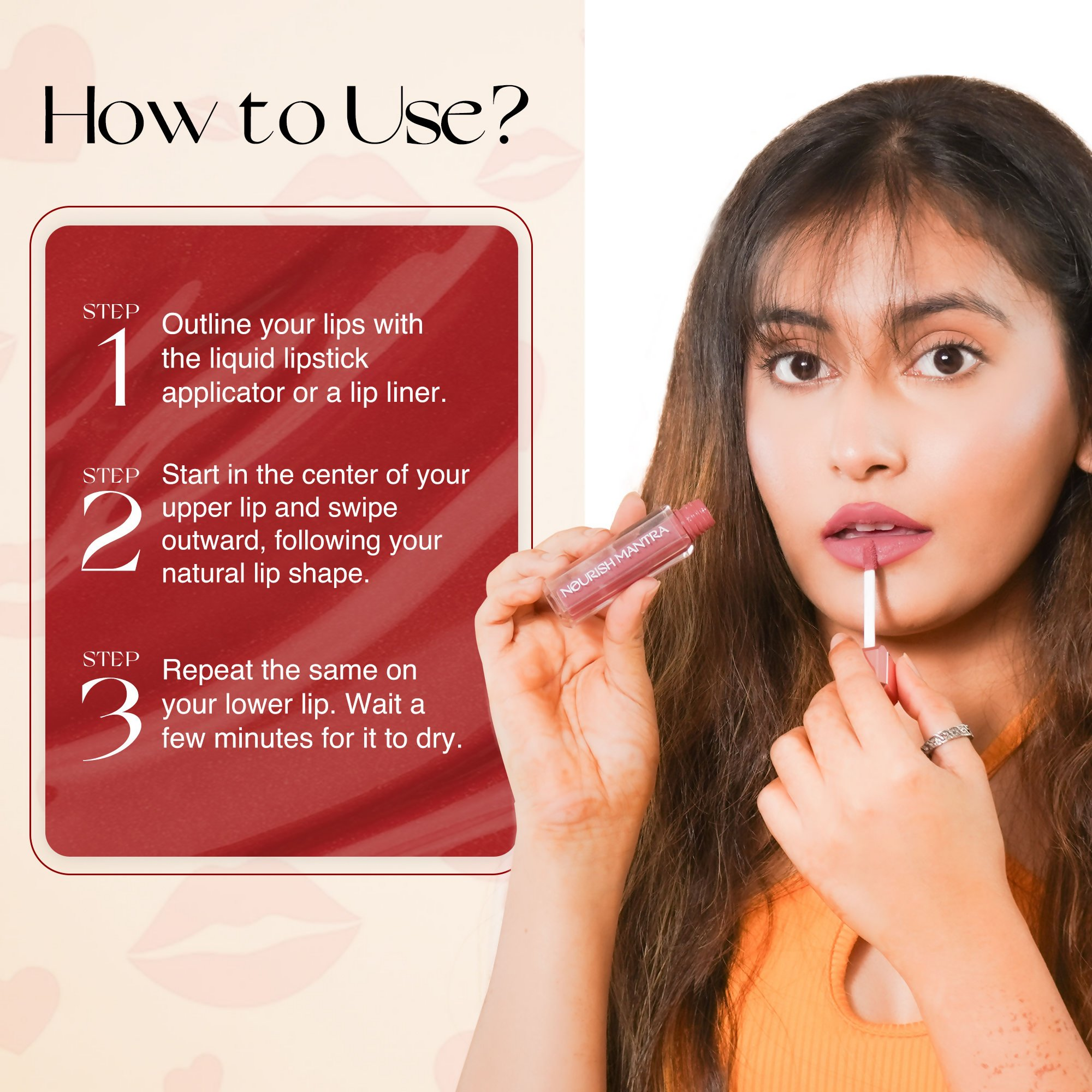 Nourish Mantra Liquid Lipstick Creamy Matte with SPF / Water Proof, Smudge Proof Shade -Tedha Medha Hazelnut