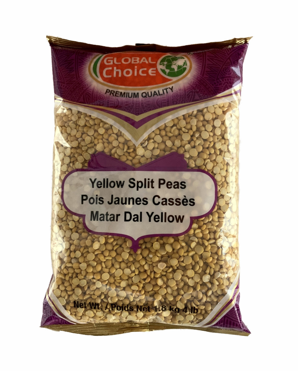 Global Choice Yellow Split Peas 1.8kg ( Matar Dal 4lb)