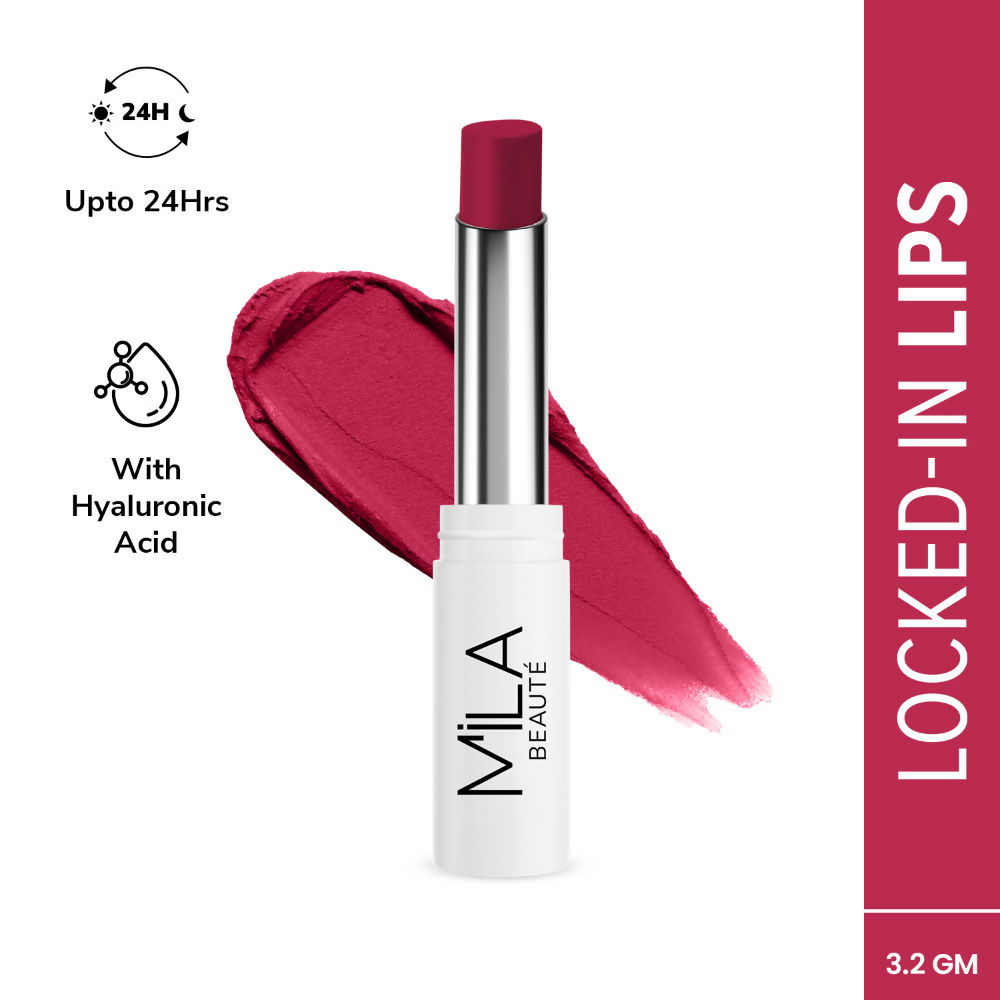 Mila Beaute 24 Hr Non-Transfer Matte Locked-In Lipstick - Floral Pink