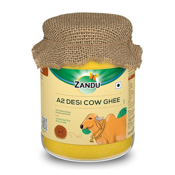 Zandu A2 Desi Cow Ghee: Derived from A2 Certified Milk Using Traditional Bilona Method