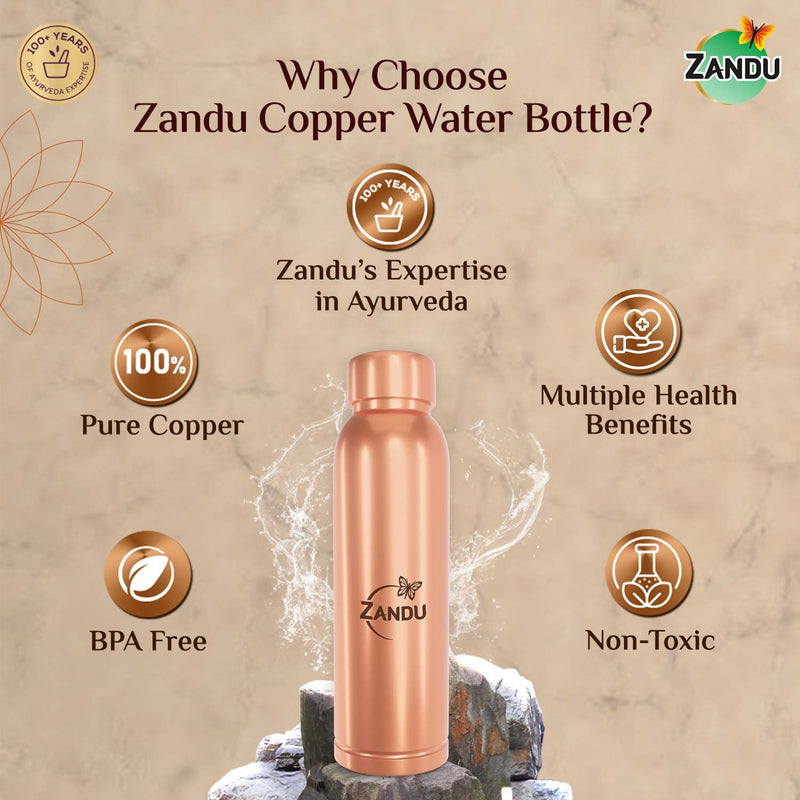 Zandu Copper Water Bottle -950 ml