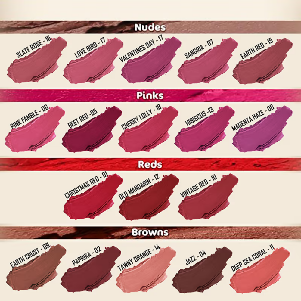 Ronzille Natural Colored Long Stay Matte Lipstick - Shade 17