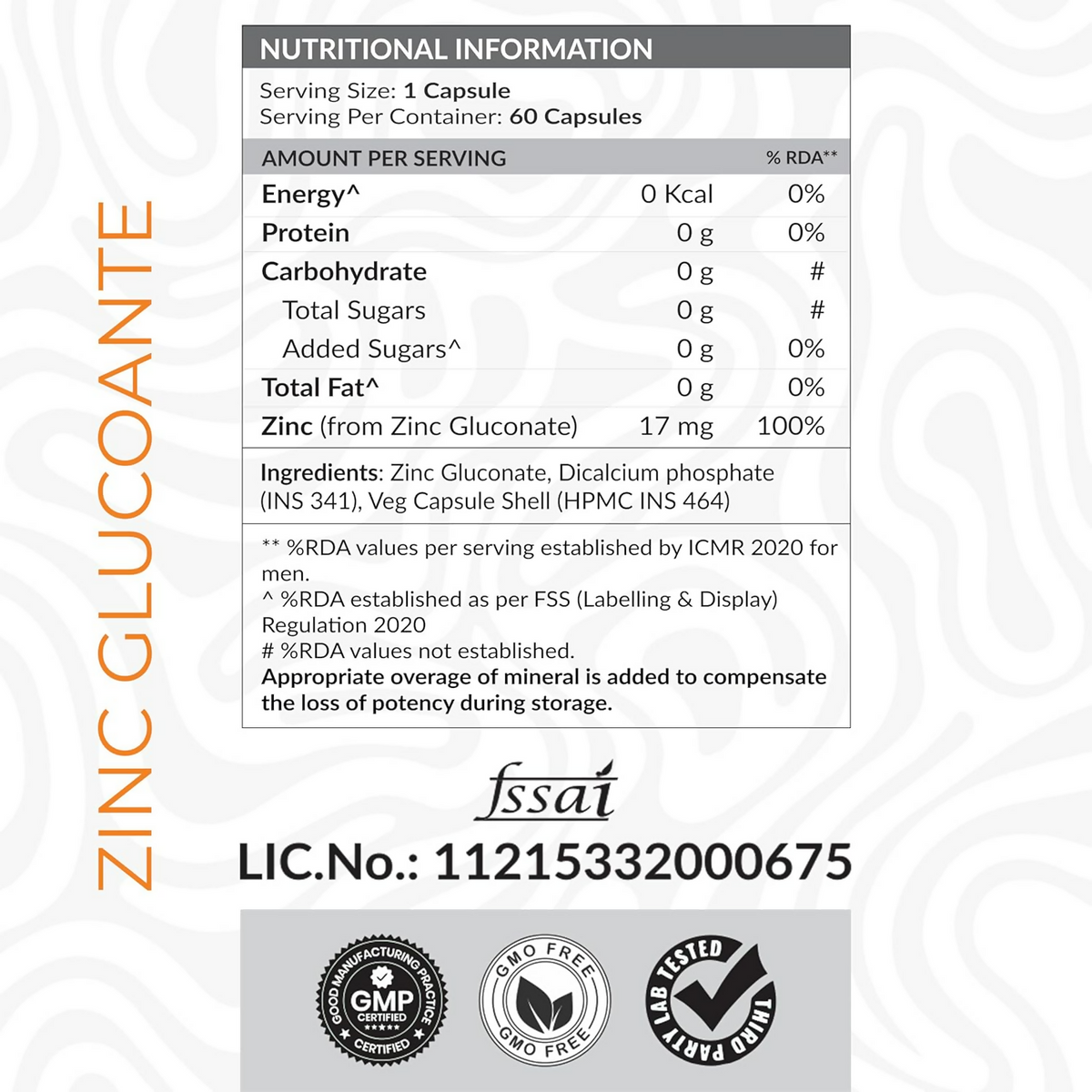As-It-Is Nutrition Atom Zinc Gluconate Veg Capsules