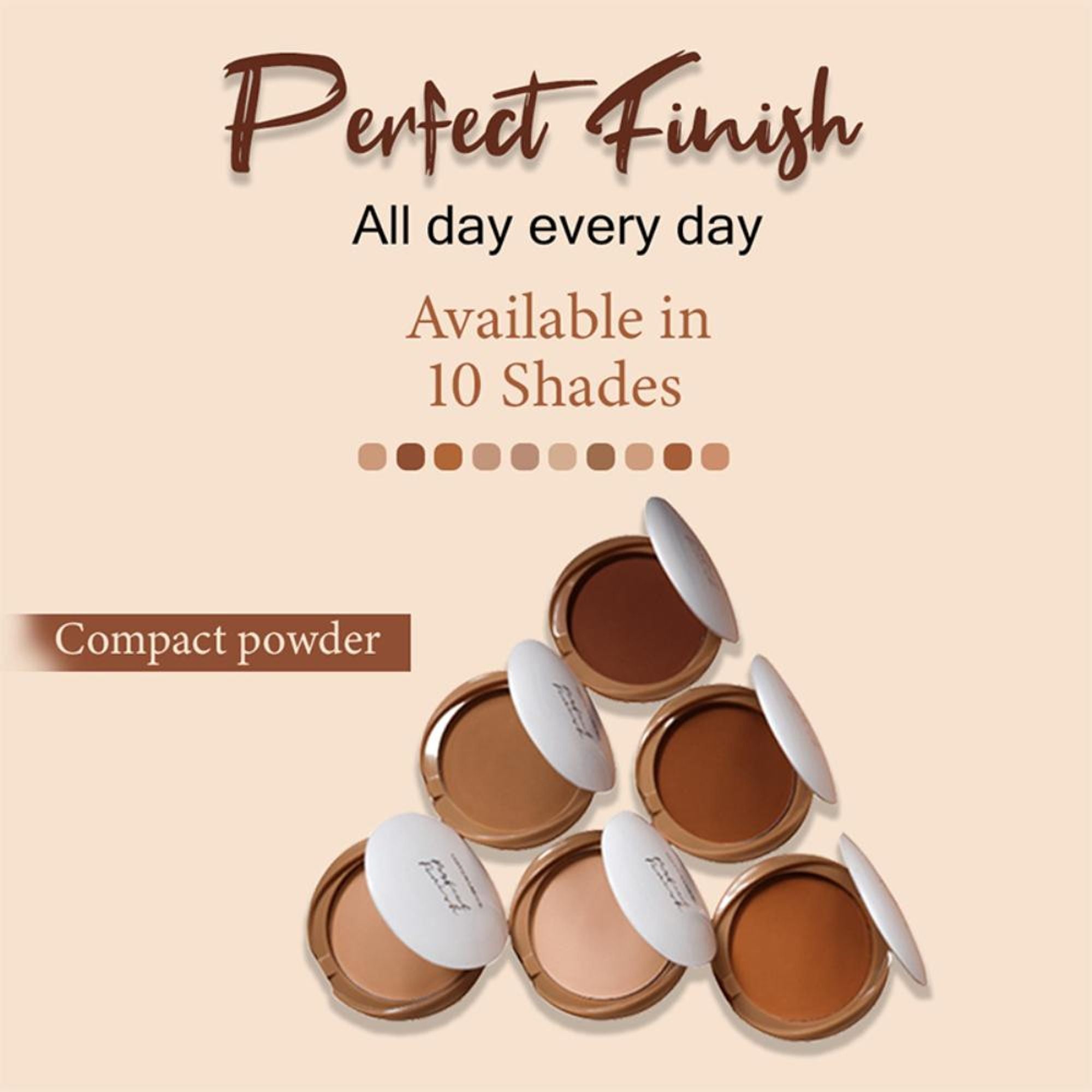 CUFFS N LASHES Perfect Finish Pressed Powder Compact With SPF 15 - 04 Golden Caramel