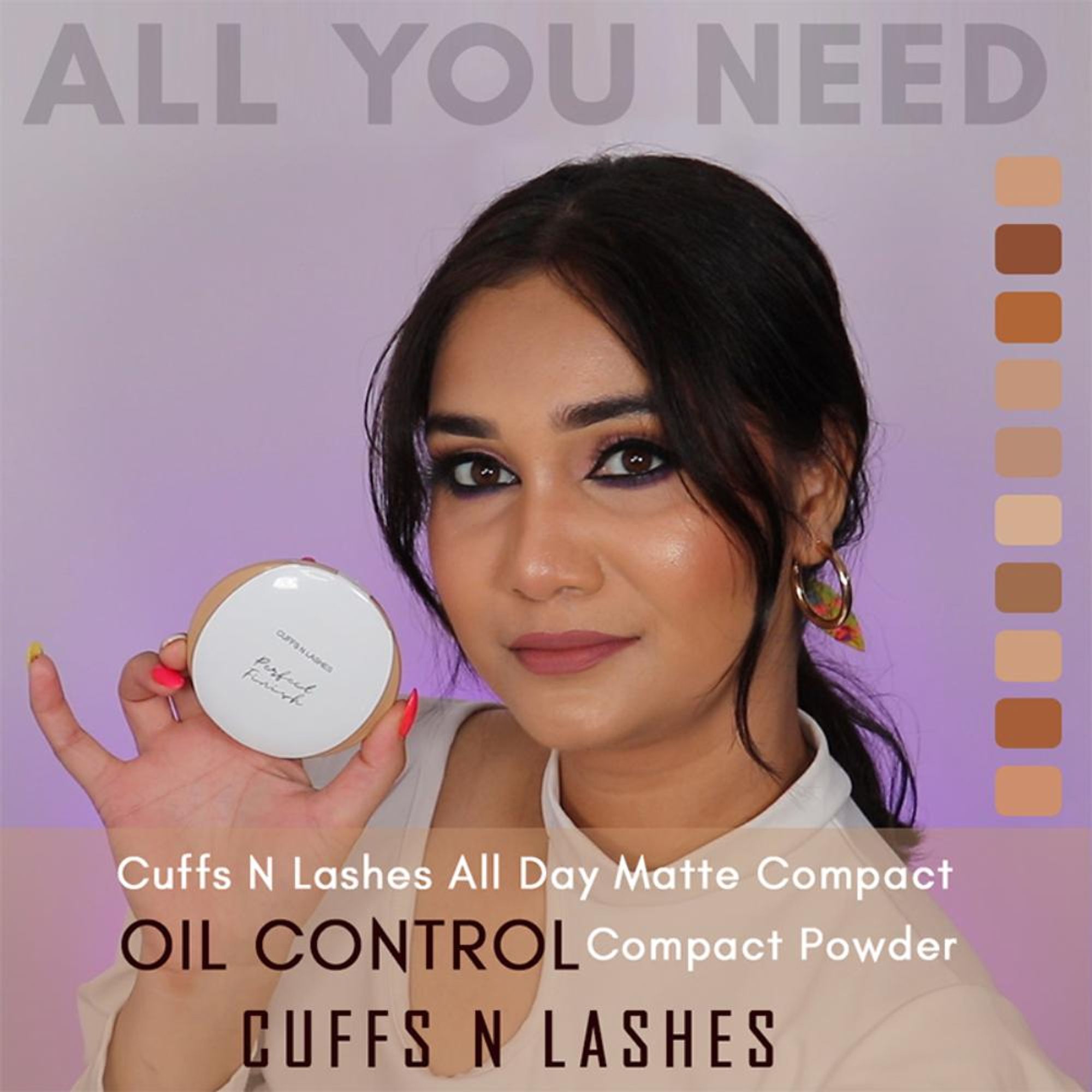 CUFFS N LASHES Perfect Finish Pressed Powder Compact With SPF 15 - 04 Golden Caramel