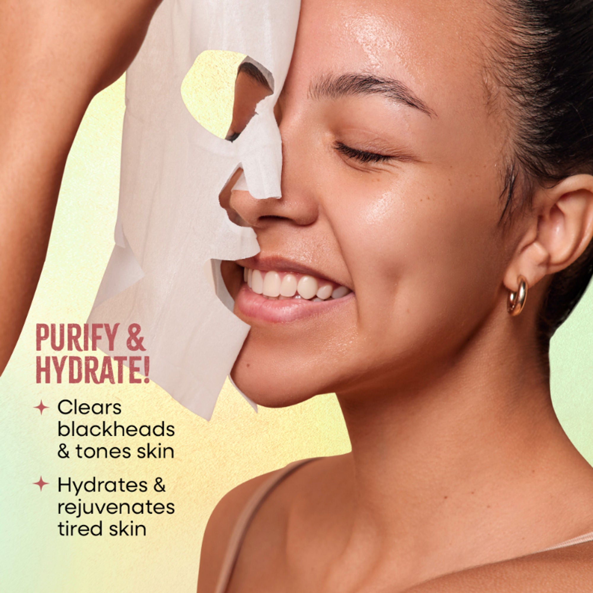 Nykaa Green Tea + Aloe Vera Sheet Mask For Hydrated Skin - Formulated in Korea - For All Skin Types - Tulsi & Yogurt