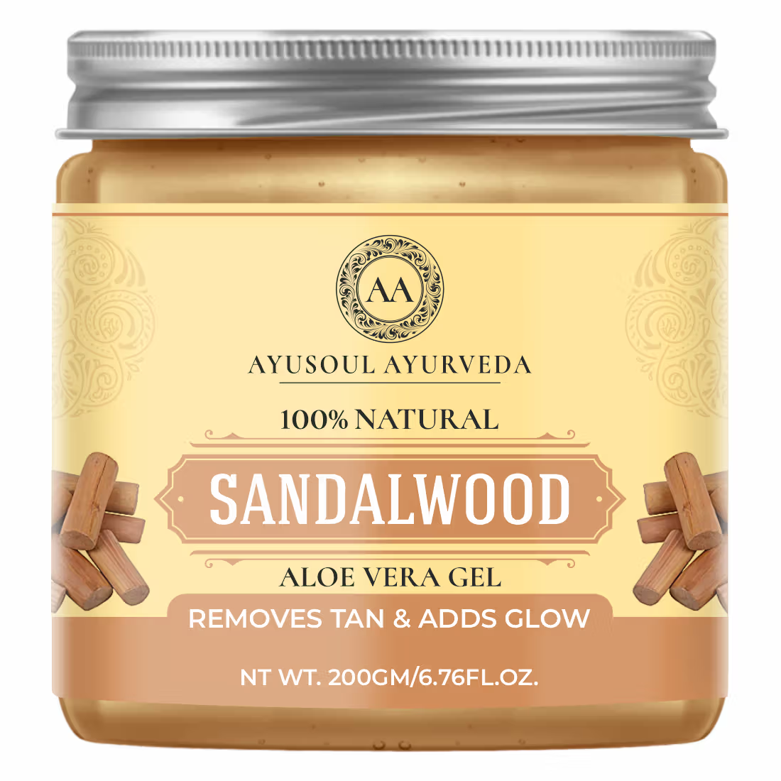 Ayusoul Ayurveda Sandalwood Aloe Vera Gel For Face & Body Skin Treatment