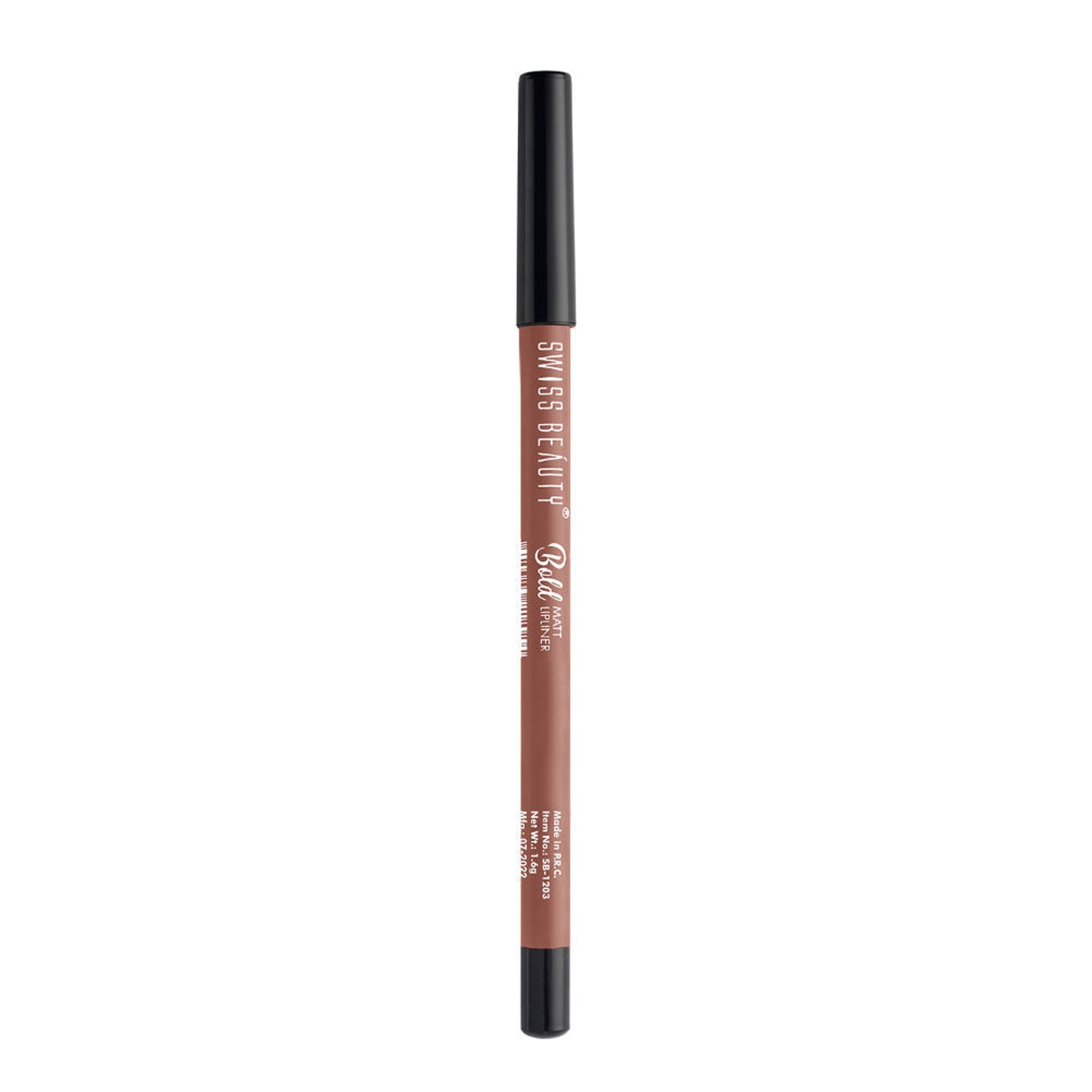 Swiss Beauty Bold Matt Lip Liner Pencil, Long-lasting , Matte Finish , Non-Drying - 3 Choco Nude