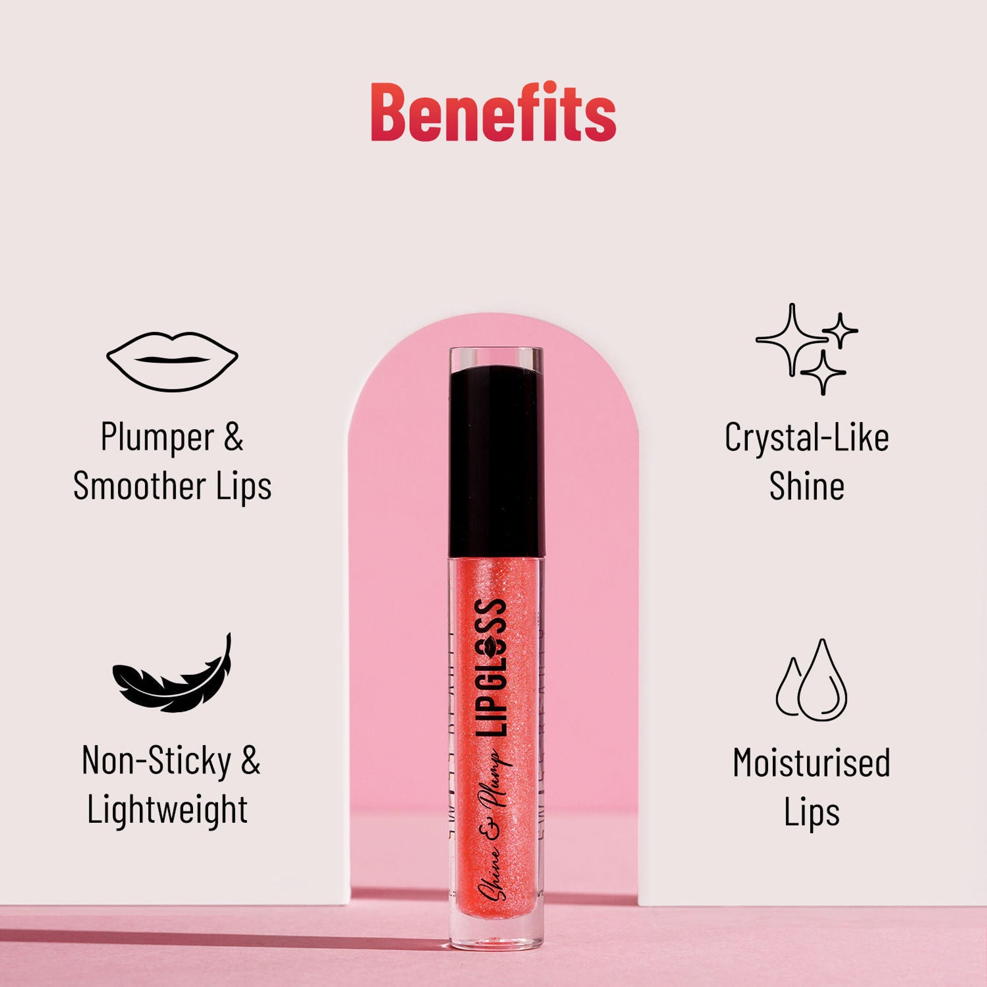 Swiss Beauty Shine & Plump Lipgloss - 4 Pretty Pink