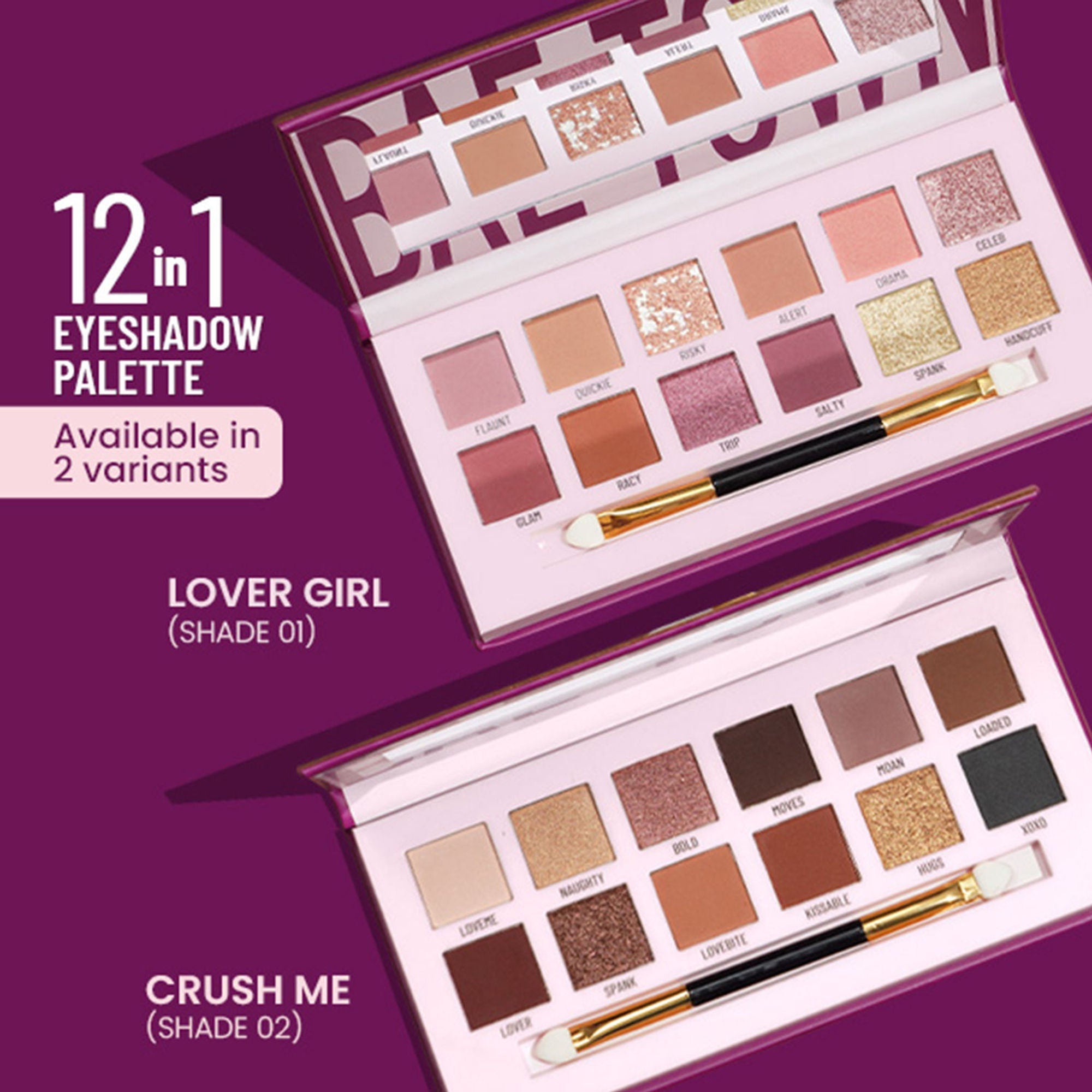 Swiss Beauty Bae Town 12-In-1 Comes Eyeshadow Palette With Eye Brush - 01 Lover Girl