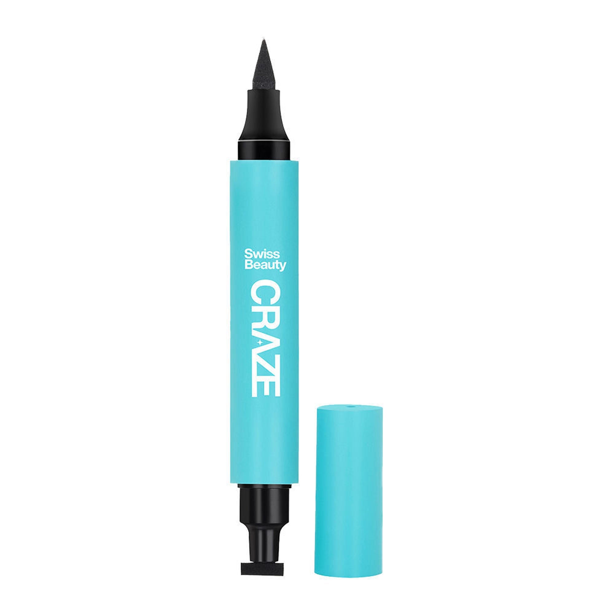 Swiss Beauty CRAZE Eyeliner and Stamp Duo Wing Eyeliner Stamp and Pen Waterproof Formula - Black