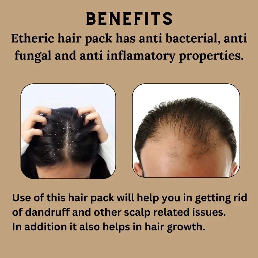 Etheric Anti-Dandruff Herbal Hair Pack – Hair Fall Control & Scalp Care