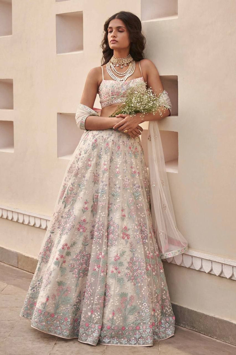 Aastha fashion Nevy Blue Foux Georgette lehanga blouse Embroidery Work - Prithvi Mart