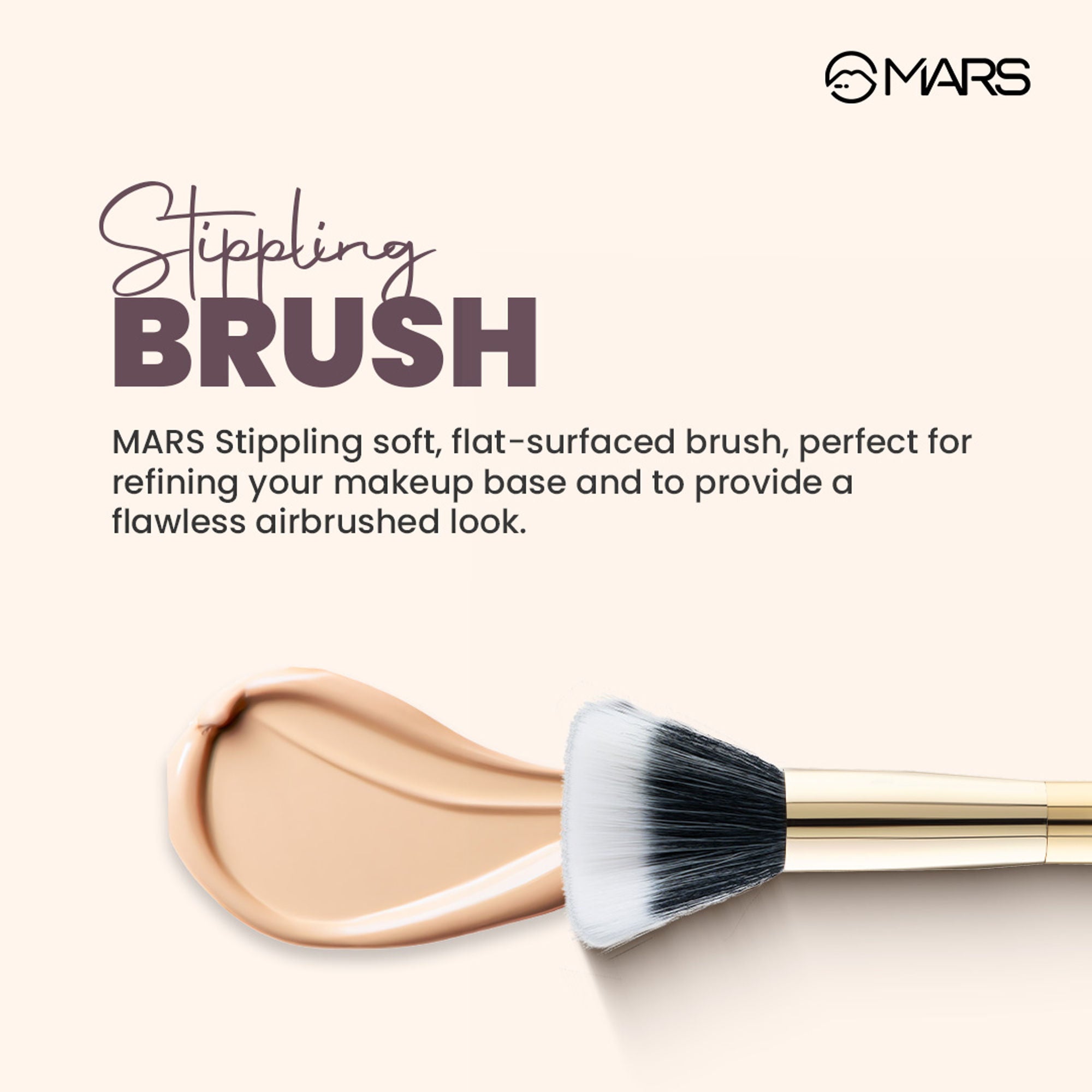 MARS Cosmetics Artist's Arsenal Professional Stippling Brush - Golden