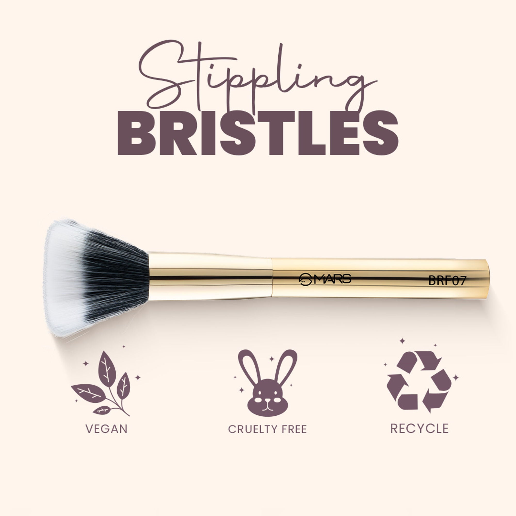MARS Cosmetics Artist's Arsenal Professional Stippling Brush - Golden
