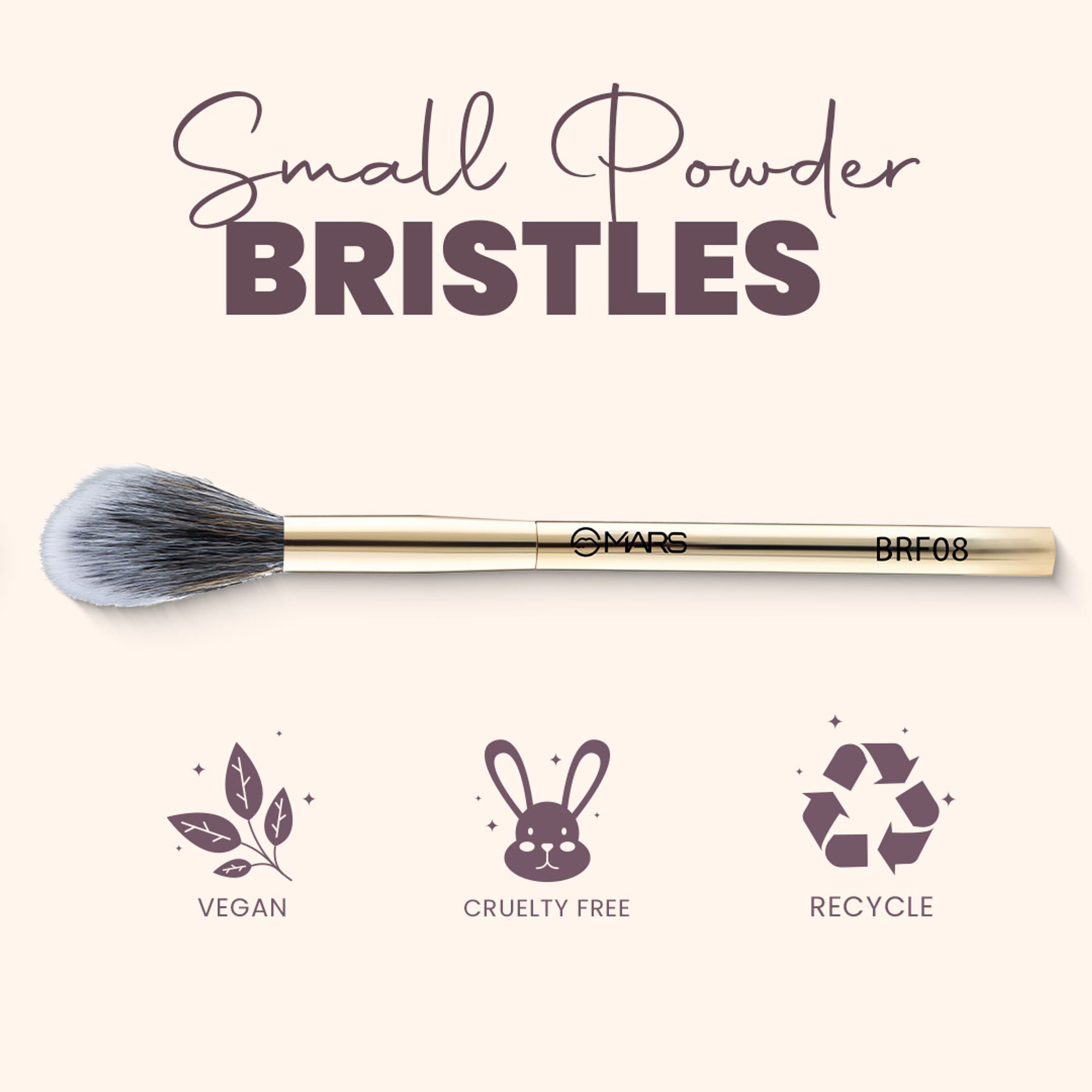 MARS Cosmetics Artist's Arsenal Professional Small Powder Golden Brush BRF-08