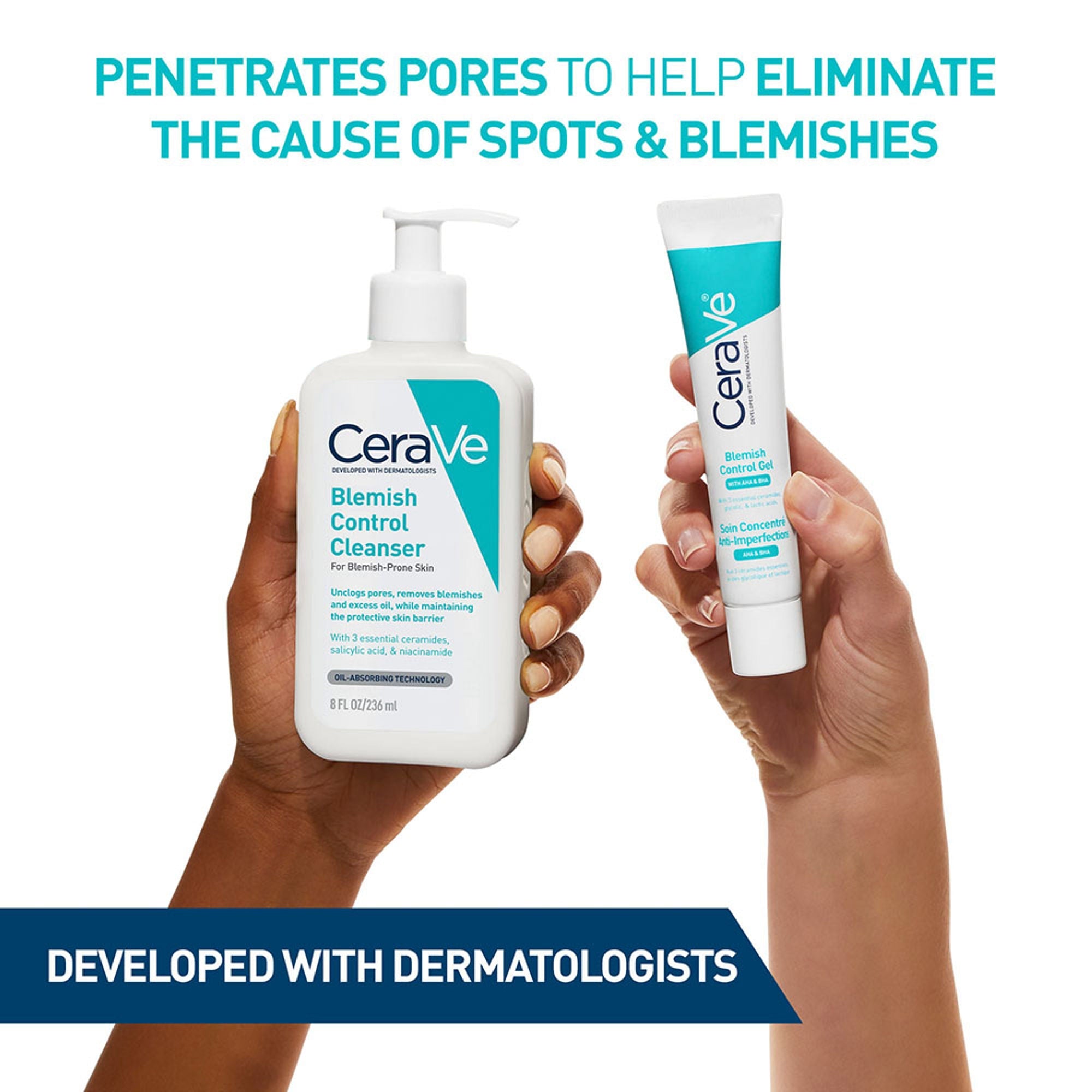 CeraVe Blemish Control Gel with 2% Salicylic Acid, AHA & Niacinamide for Acne Spot Treatment