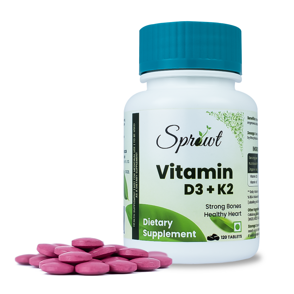 Sprowt Vitamin D3 + K2 Help in Strong Bones Tablets