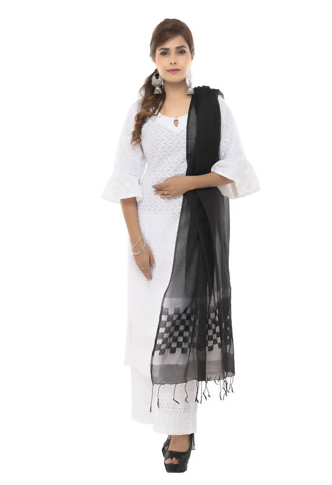 Mominos Fashion Black Buta Cut Dupatta