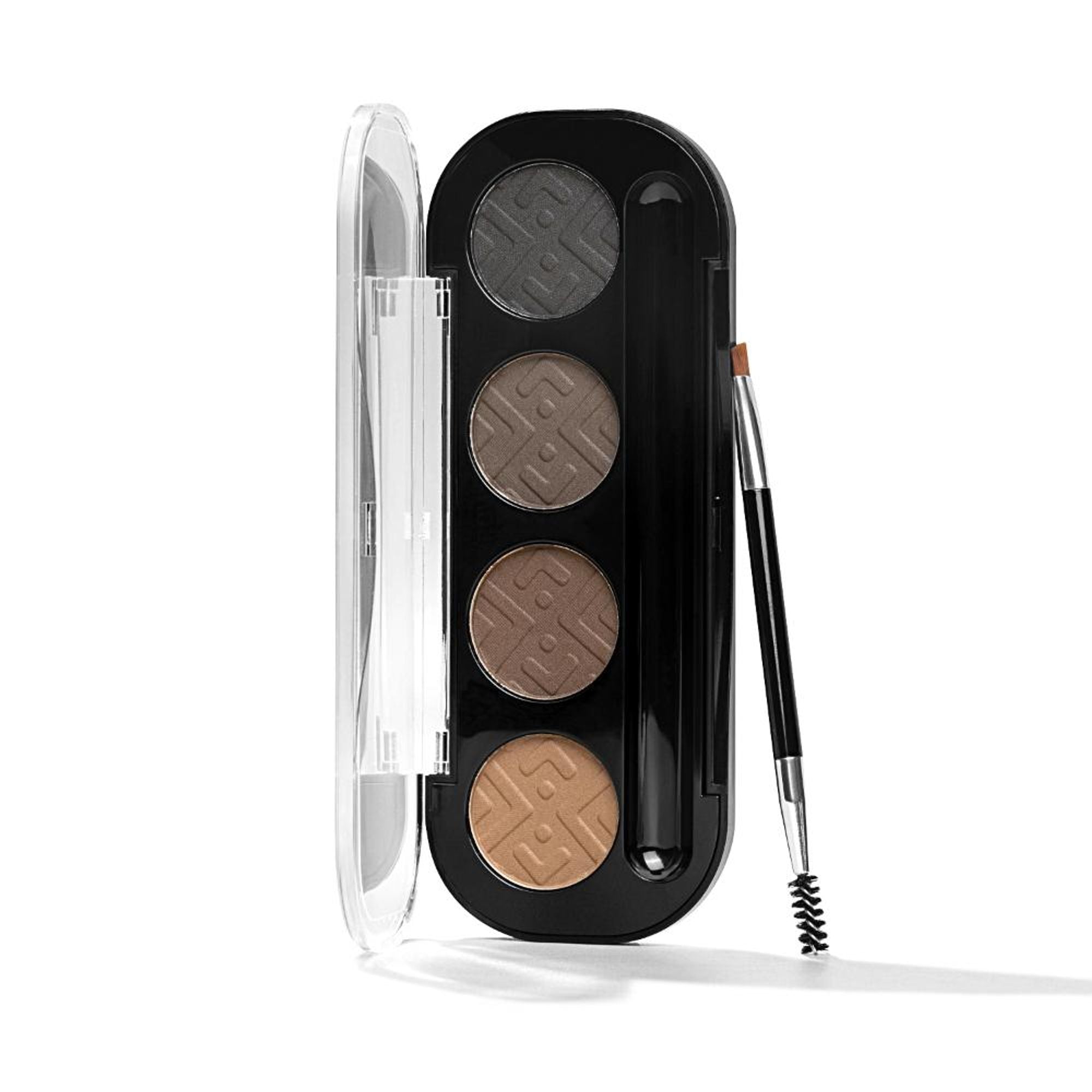 PAC Studio Eyebrow Definer Palette 4 colors - Fine Powder Formula With 2-in-1 Angled Spoolie Brush