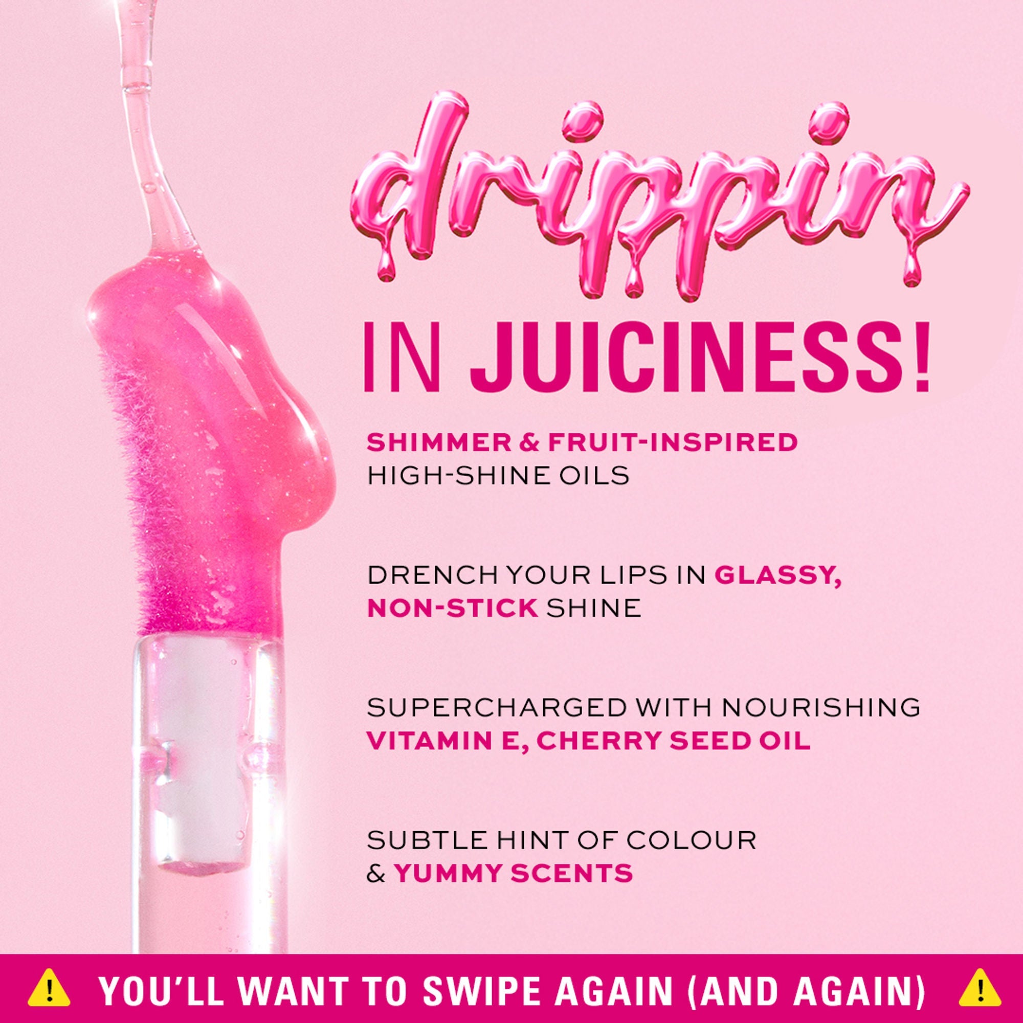 Makeup Revolution Pout Lip Oil - Pink Shimmer