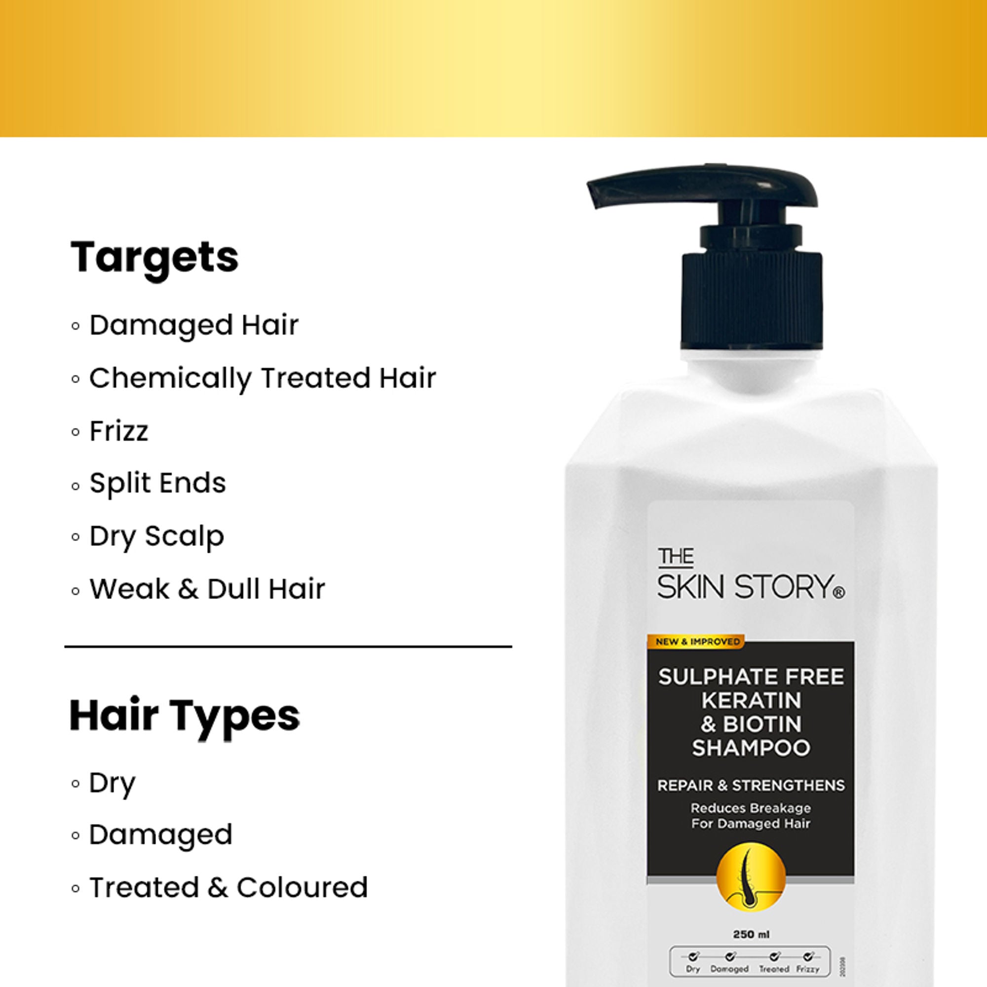 The Skin Story Sulphate Free Keratin Smooth Shampoo For Dry Damaged Hair