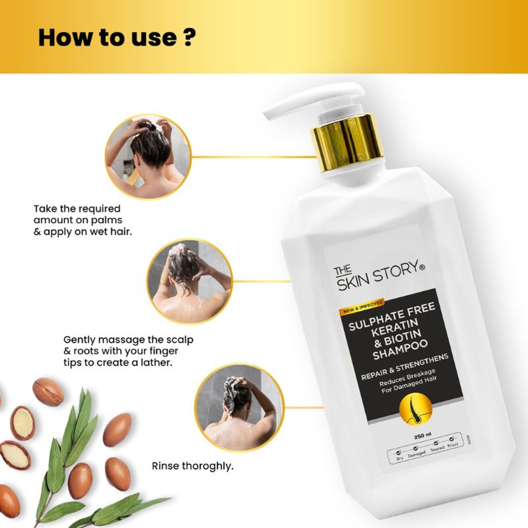 The Skin Story Sulphate Free Keratin Smooth Shampoo For Dry Damaged Hair