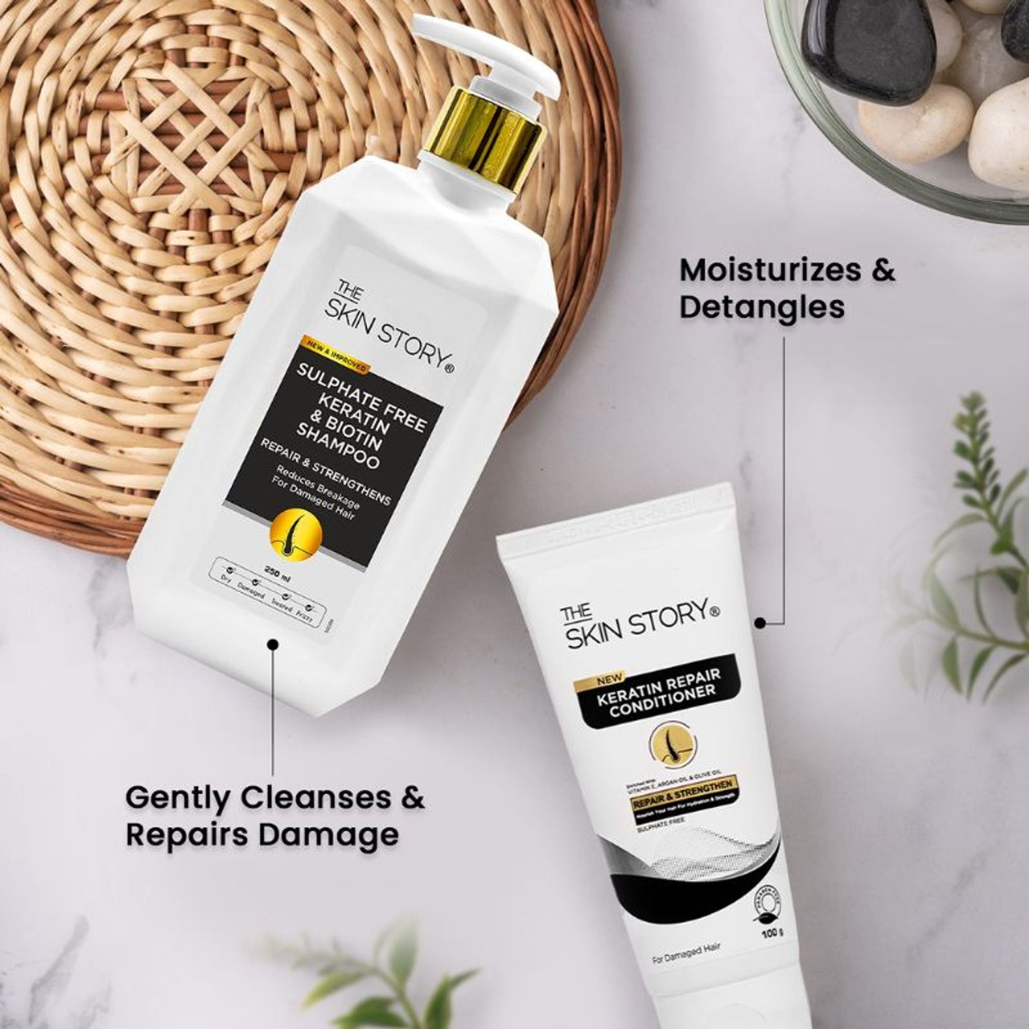 The Skin Story Sulphate Free Keratin Smooth Shampoo For Dry Damaged Hair