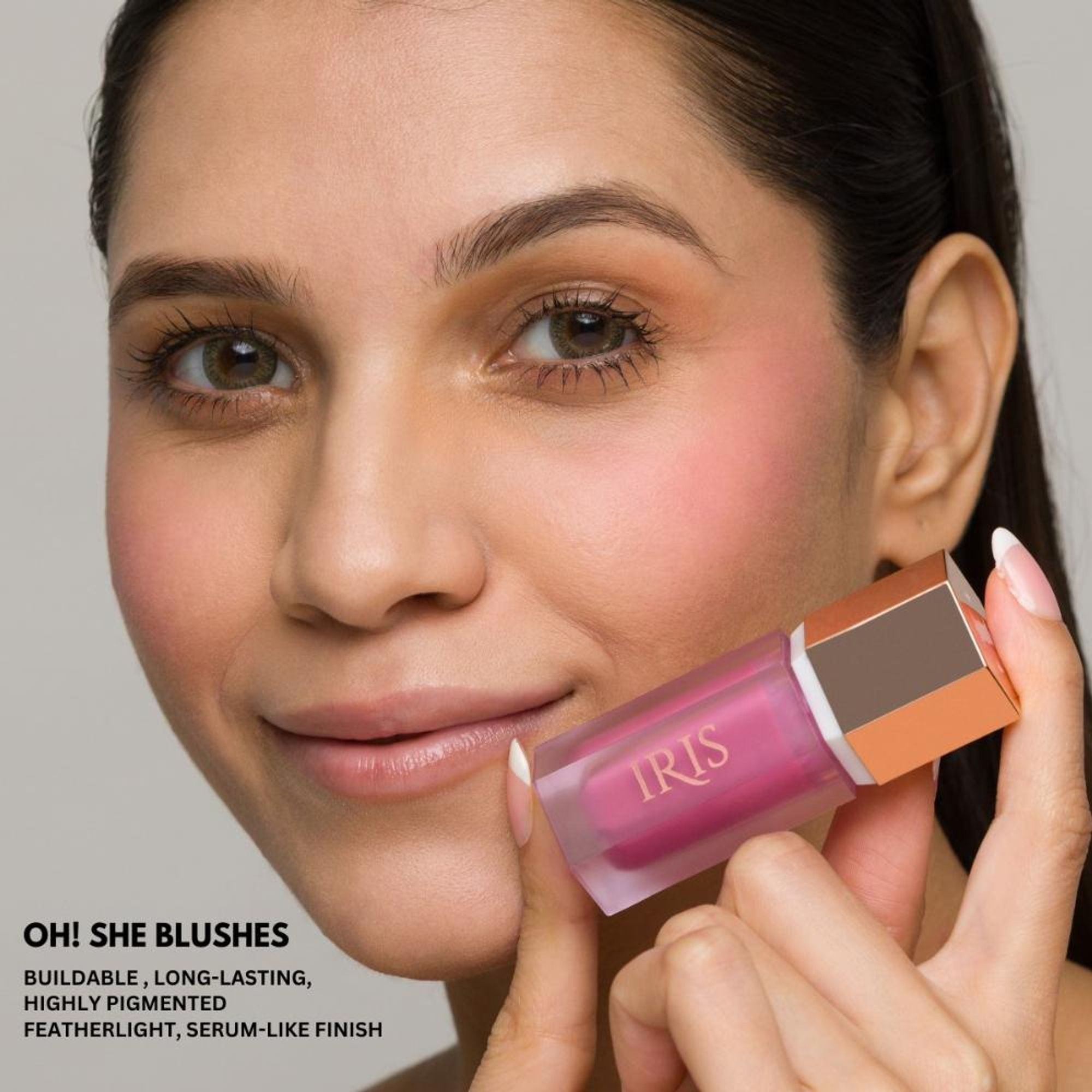 IRIS COSMETICS Oh! She Blushes Liquid Blush - Warm Brown