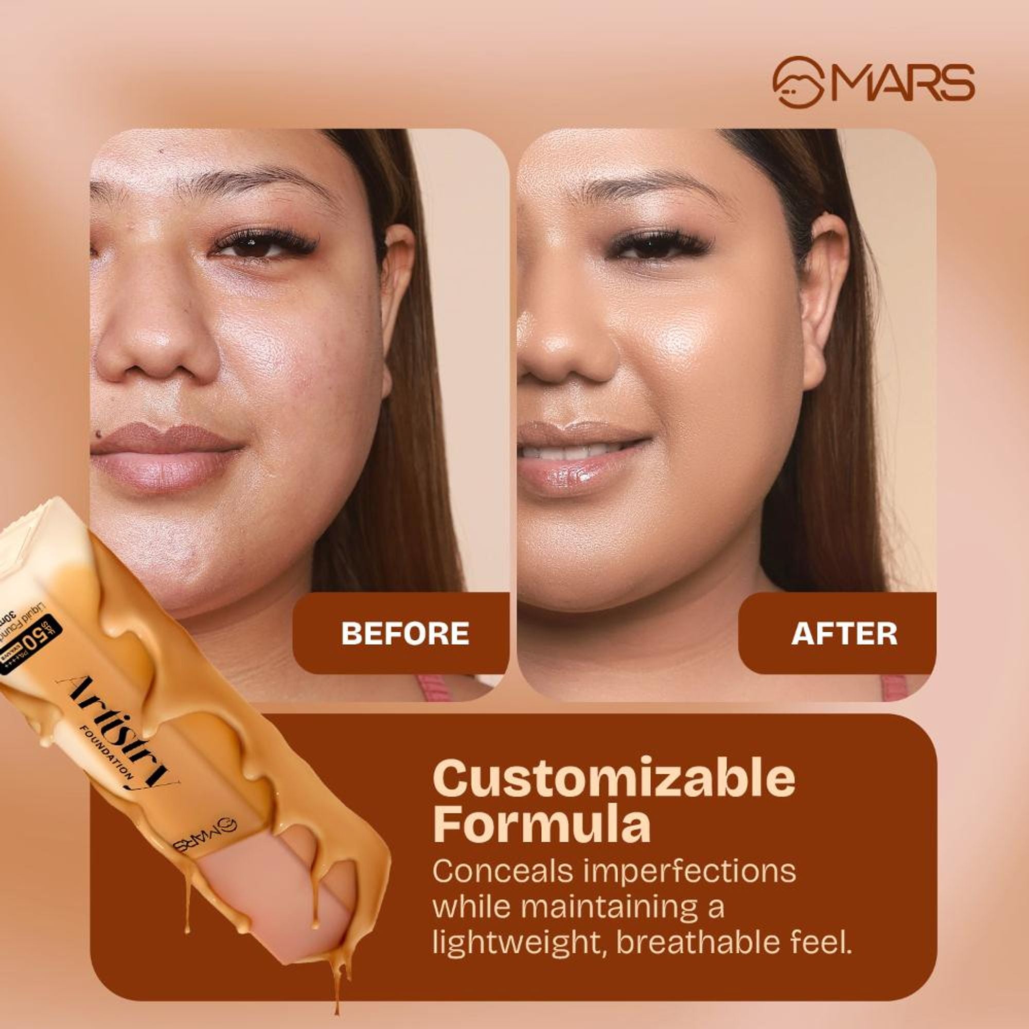 MARS Cosmetics Artistry Liquid Foundation - 07-Golden Sand