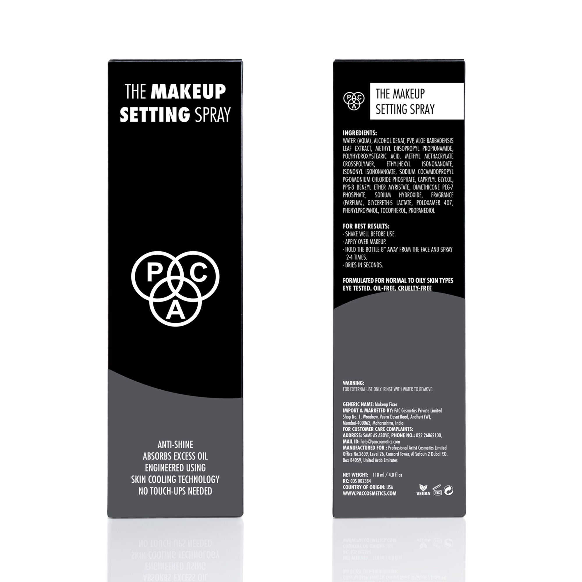 PAC Studio Oil Control Makeup Setting Spray - Lightweight Mist, Controls Oil & Prolongs Makeup Wear