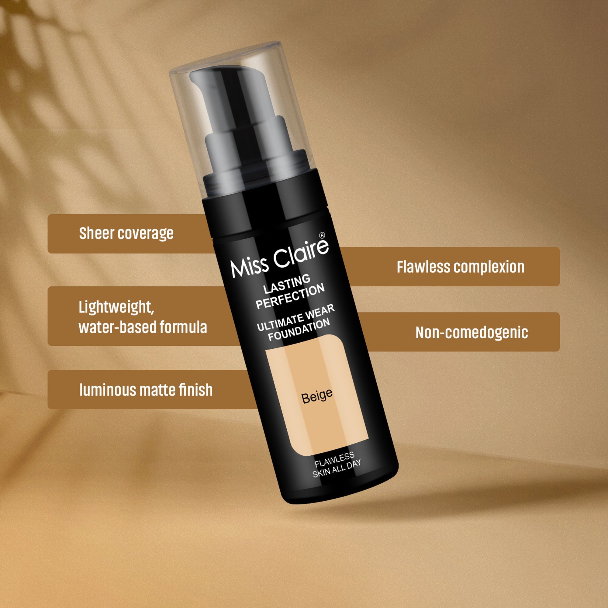 Miss Claire Lasting Perfection Ultimate Wear Foundation - 23 Skin Beige