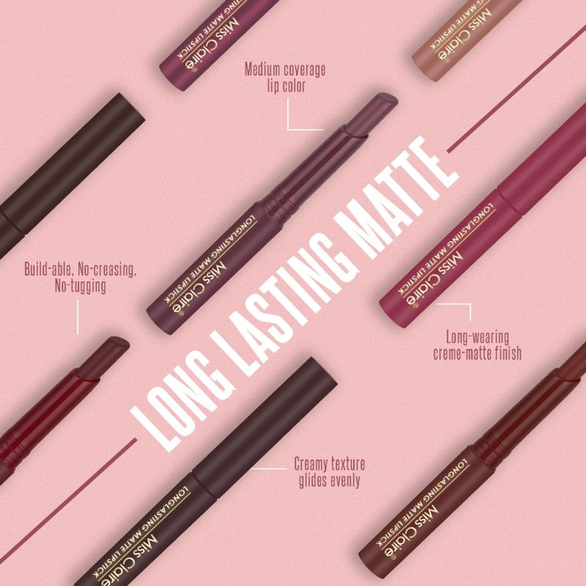 Miss Claire Long Lasting Matte Lipstick - 29 Pink Sorbet