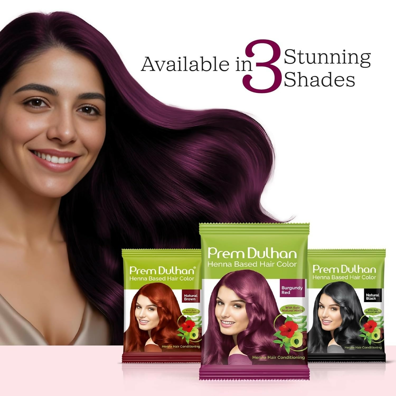 Prem Dulhan Burgundy Red Henna Based Hair Color