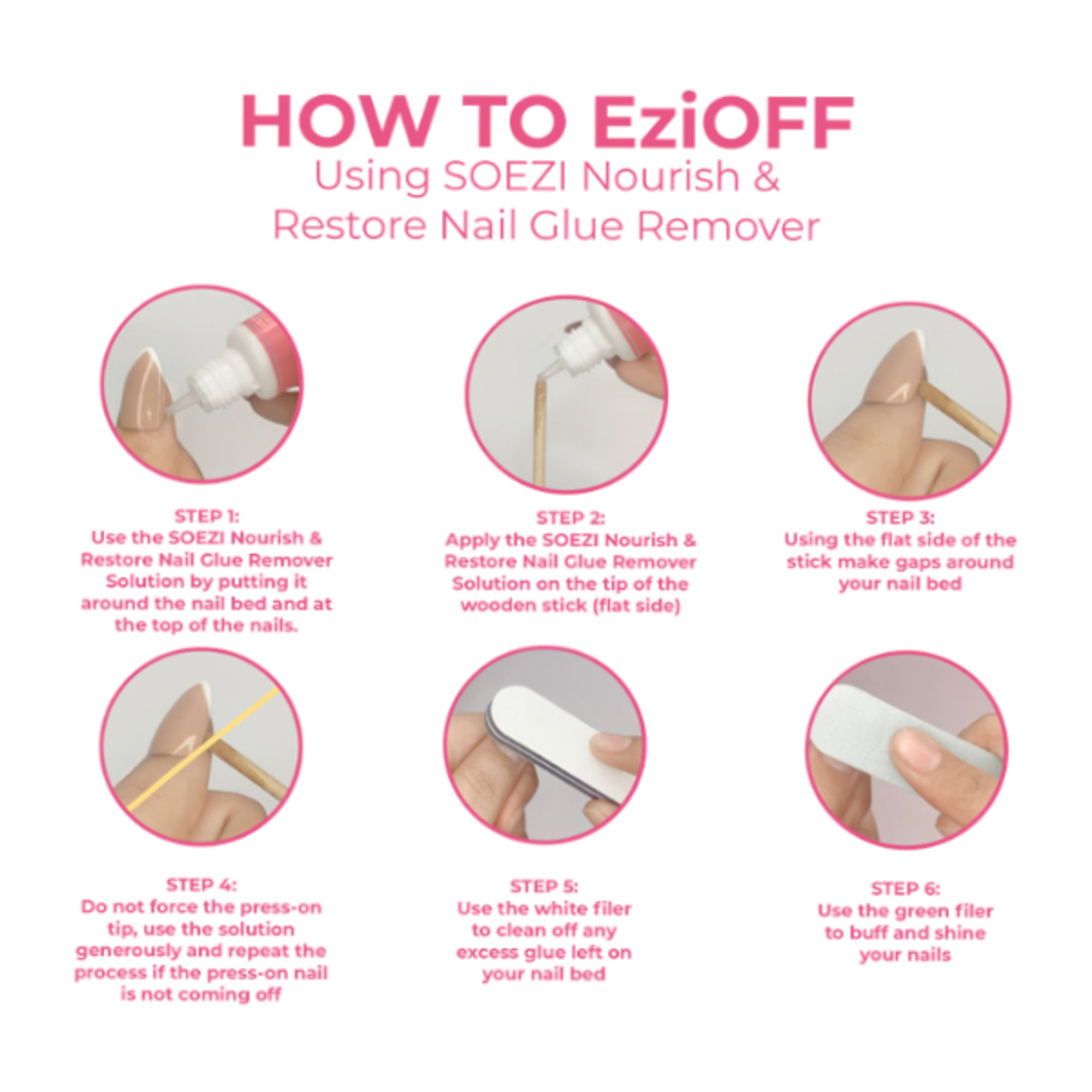 SOEZI Violet Victory Reusable Press On Nails - Application Kit