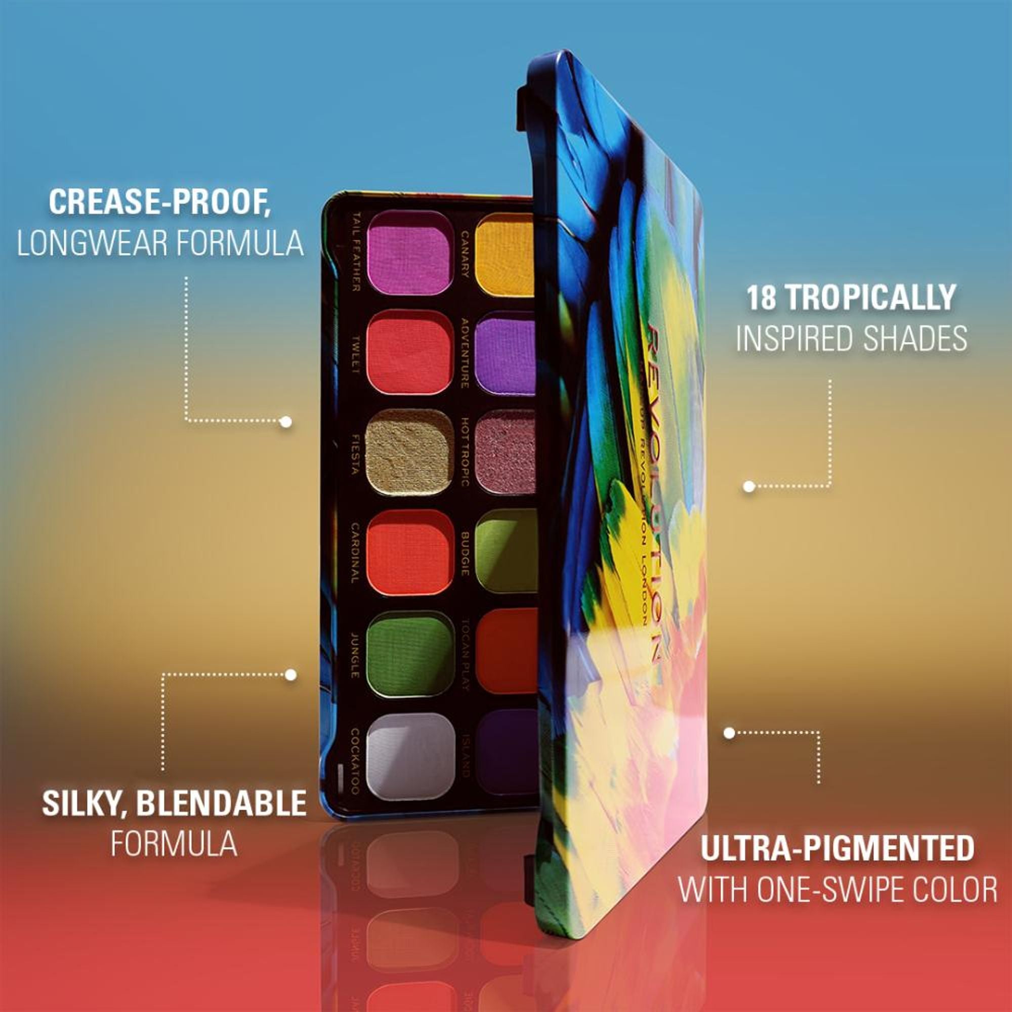 Makeup Revolution Forever Flawless Eyeshadow Palette-18 Smooth & Rich Shade - Bird of Paradise