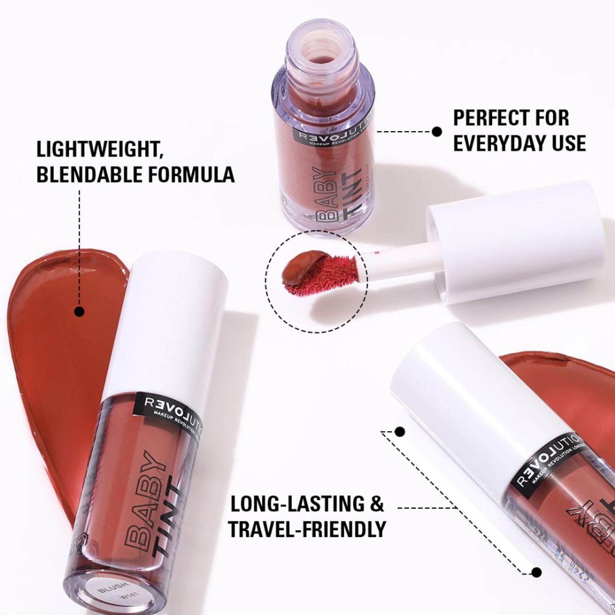 Makeup Revolution Relove Baby Lip & Cheek Tint - Long Lasting - Soft & Glowy Finish - Blush