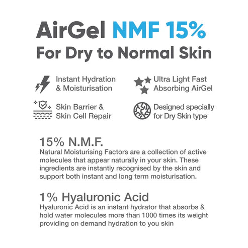 AirGel NMF-15% Moisturiser for Dry Skin