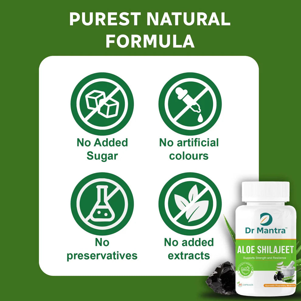 Dr Mantra Aloe Shilajeet Capsules for Energy & Stamina| 30 Capsules