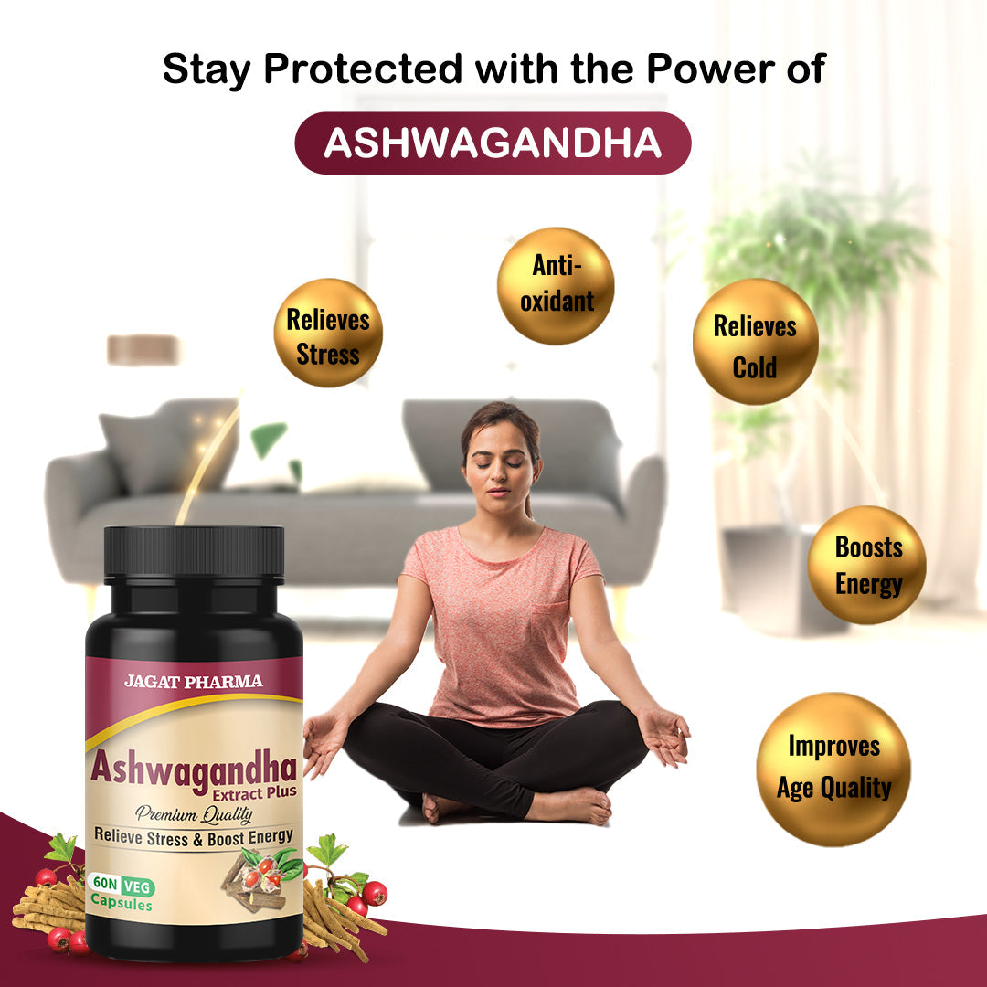Jagat Pharma L-Arginine + Ashwagandha: Power & Balance Combo