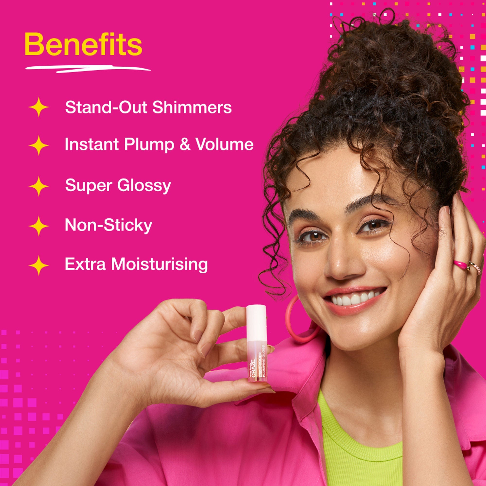 Swiss Beauty CRAZE Insta Shimmer Plumping Gloss |Super Glossy | Non-sticky & Moisturising 1 Main Character