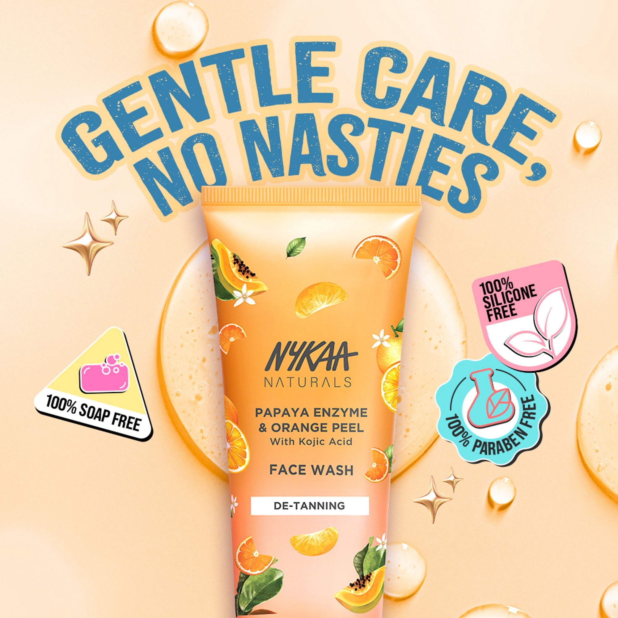 Nykaa Anti-Acne Face Wash With Salicylic Acid, Tea Tree & Neem - For Oily & Acne Prone Skin - Kojic Acid Papaya Enzyme Orange Peel