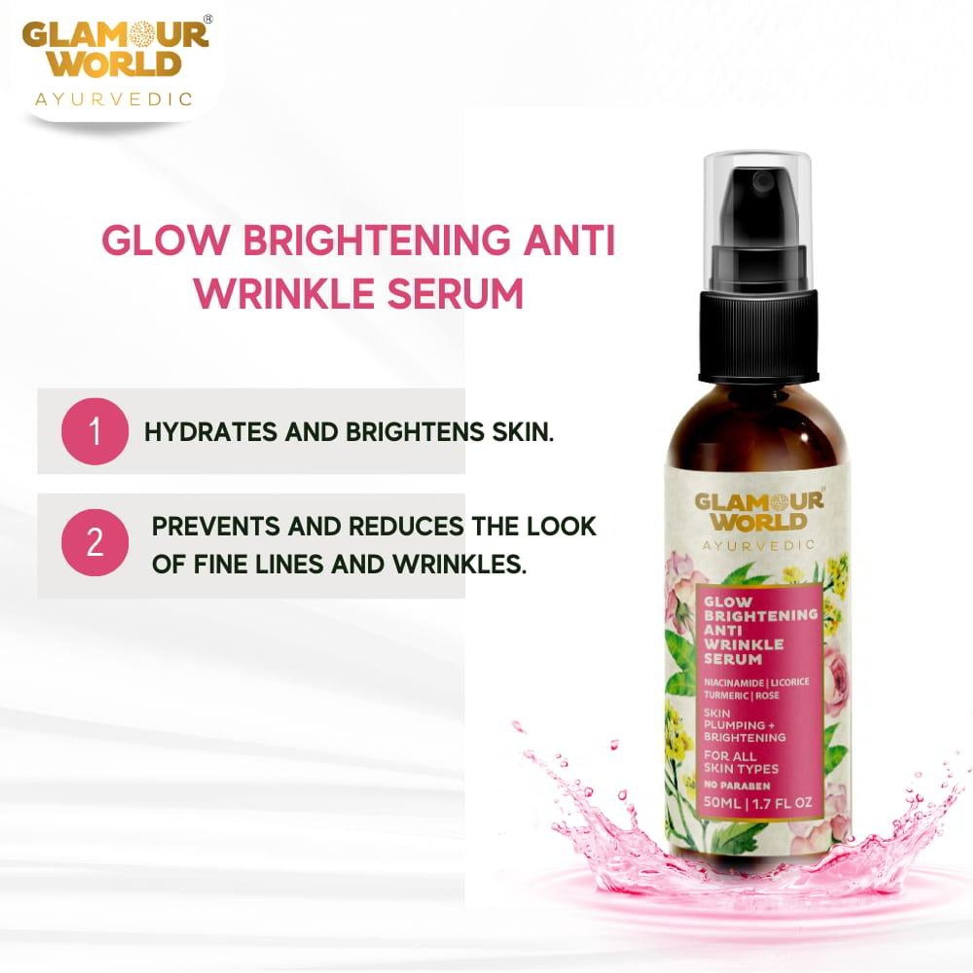 GLAMOUR WORLD AYURVEDIC Glow Brightening Anti Wrinkle Serum