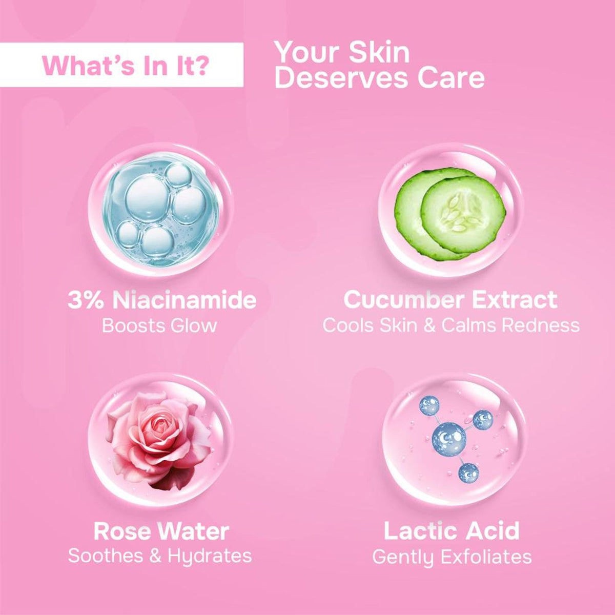 Swiss Beauty Care Glow Fusion Face Toner - 3% Niacinamide & Cucumber Extract