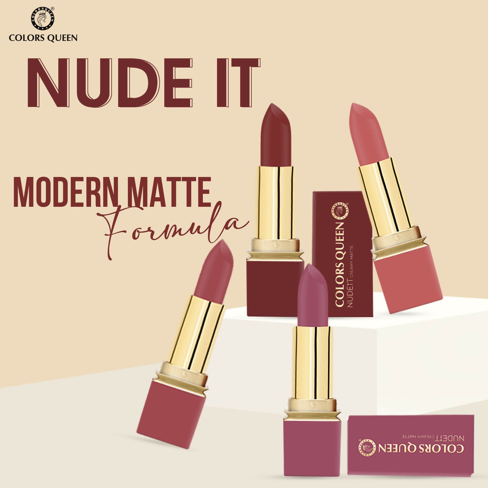 Colors Queen Nude It Creamy Matte Lipstick - Peach Petunia