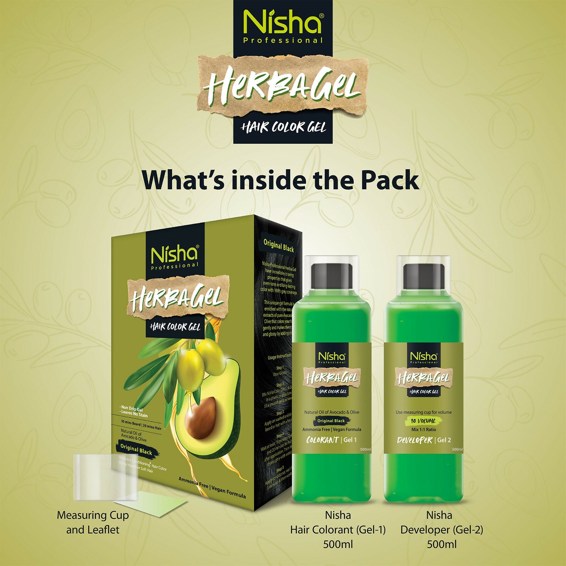 Nisha Care Hair & Beard Colour Gel-Original Black