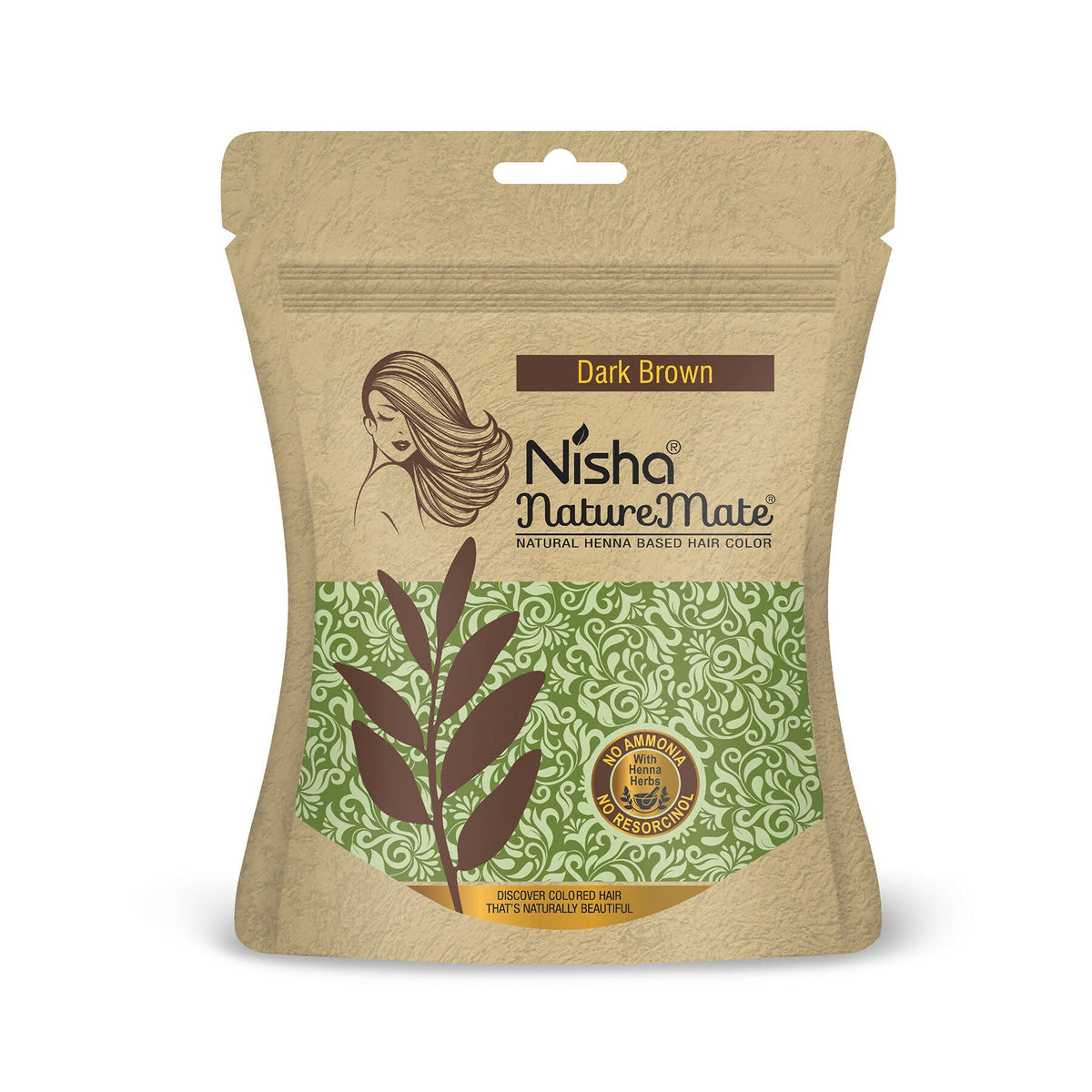 Nisha Hair Colour for Women-Dark Brown|100% Pure Henna-Based Powder