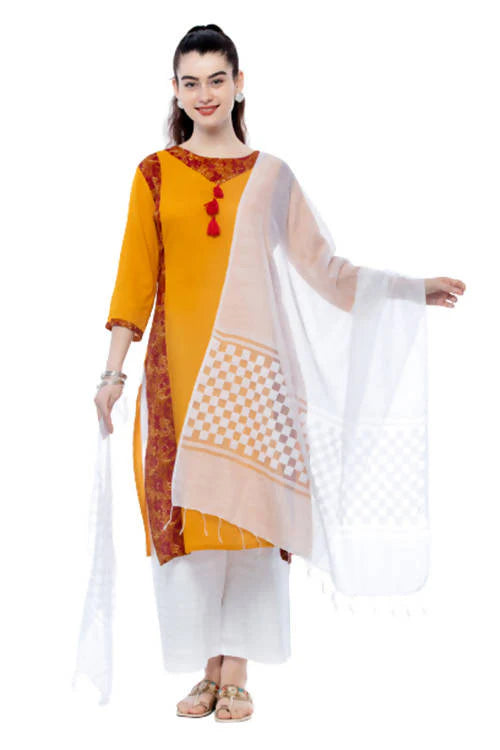 Mominos Fashion Off White Buta Cut Dupatta